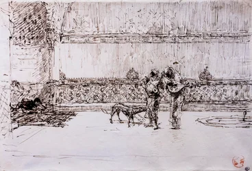 Musiciens arabes devant un roi maure, vers 1870-71