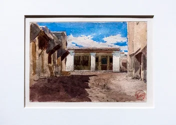 Rue commerçante au Maroc, vers 1862 (aquarelle sur papier)