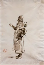 Étude pour le tableau "Musiciens arabes", vers 1872 (lavis d
