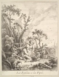 Enfants attrapant des oiseaux