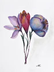 Fleurs aquarellées colorées
