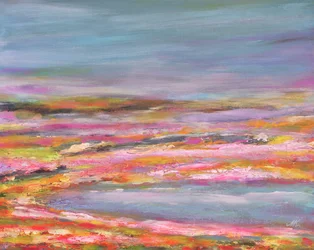 Paysage abstrait aux couleurs vives