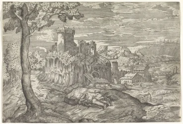 Paysage avec ruine de château