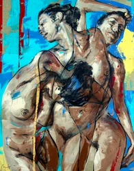 Aesthesia No. 1, Series I, 2023 (acrylique et huile sur toile inversée)