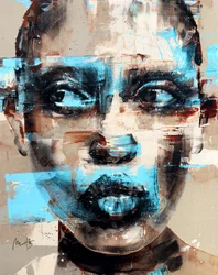 Caught Red-Handed, 2024 (acrylique et huile sur toile inversée)