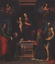 Madone et Enfant avec Saint Julien, Saint Dominique, Saint Nicolas de Bari et Saint Jérôme