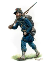 6th Wisconsin Infantry Regiment Iron Brigade 1863, 2024 (Aquarelle et Gouache sur Bristol)