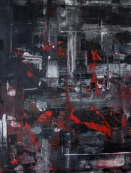 Abstrait dynamique représentant un paysage urbain rouge