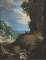 Paysage de montagne italien avec bergers