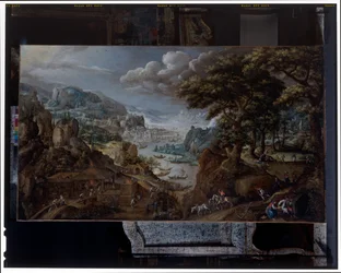 Un paysage avec une fonderie de fer