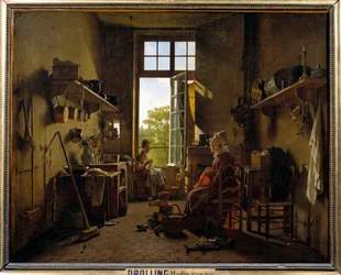 Intérieur de cuisine, peinture de Martin Drölling (1752-1817), 1815, H. 0,65 x 0,8 m