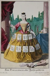 Une femme procureur, vers 1735