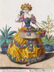 Jardinier, gravure de Assemblage des nouveau manouvries habilles par Martin Engelbrecht, Allemagne