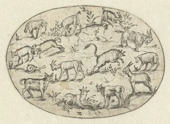 Ovale avec treize chèvres (Nev Thier Bvechlein)