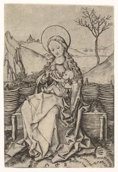 Vierge et Enfant sur un banc herbeux, vers 1435-1491