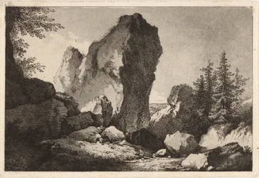 Paysage de montagne avec un éperon rocheux