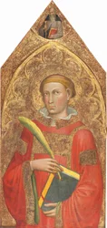 Diacre saint, avec saint Antoine abbé au-dessus, [panneau droit], vers 1415-1420