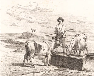 Un jeune berger près d