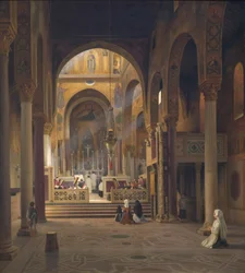 Intérieur de la Chapelle Palatine à Palerme, Italie