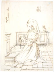Femme agenouillée en prière