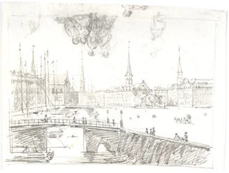 Vue depuis Gl. Strand, par Højbro, vers la Bourse
