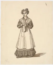 Jeune fille debout avec du tricot
