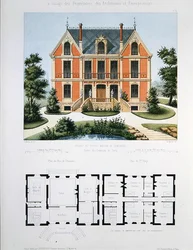 Projet pour une petite maison de campagne près de Paris, gravé par Walter, planche 6 de 