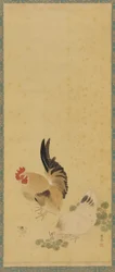 Coq, poule et poussin, époque d