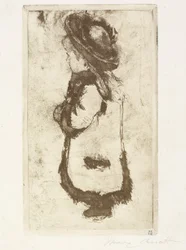 Mademoiselle Luguet en manteau et chapeau, vers 1883