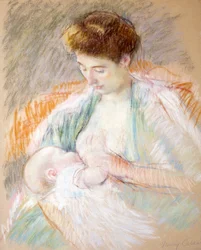 Mère Rose nourrissant son enfant, c.1900