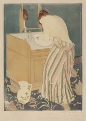 Femme se baignant