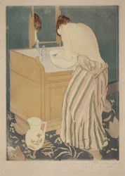 Femme se baignant