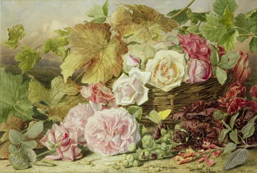 Pivoines, roses et roses trémières, 1862