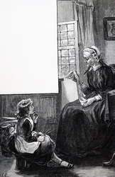 Une grand-mère examinant les efforts de l