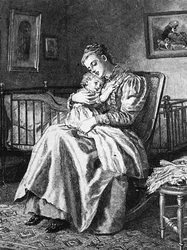 Une mère câlinant son enfant