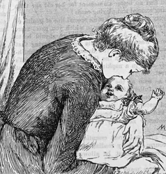 Une mère câlinant son enfant