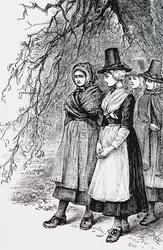 Filles galloises à une foire de Hollantide, une foire de recrutement, attendant d