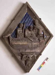 Les derniers sacrements, carreau en relief du Campanile