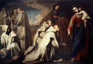 Madone et Saint Pierre réconfortant les disciples de Saint Bruno, tenue à Rome à la Cour Papale