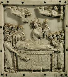 Mort de la Vierge Marie ("Koimesis"), Byzantin (ivoire)