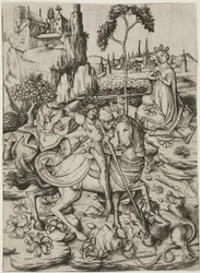 Saint Georges avec le nid de cigognes