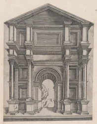 Speculum Romanae Magnificentiae : Arc par Maître GA avec le Caltrop, XVIe siècle