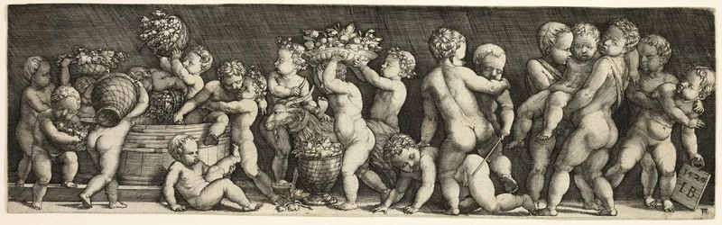 Enfants cueillant des raisins