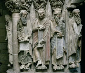 Détail du Portique de la Gloire avec les prophètes de l