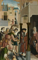 Les sept œuvres de miséricorde (paneel van een veelluik met de zeven werken van barmhartigheid: het laven van de dorstigen)