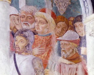Fresque dans la chapelle de la Basilique de Santa Maria Assunta, région du Piémont, province d
