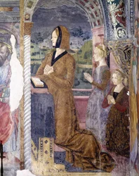 Italie, Région du Piémont, Serralunga di Crea, fresque dans la chapelle de la Basilique de Santa Maria Assunta