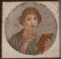 Jeune femme avec livre et stylet, dite Sappho, vers 50
