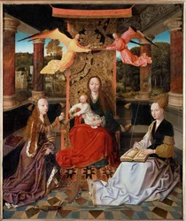 Couronnement de la Madone trônant avec sainte Catherine d