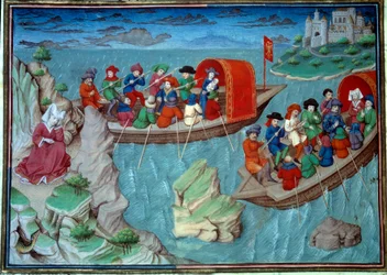 Frédéric II du Saint-Empire quittant la Sicile avec sa suite